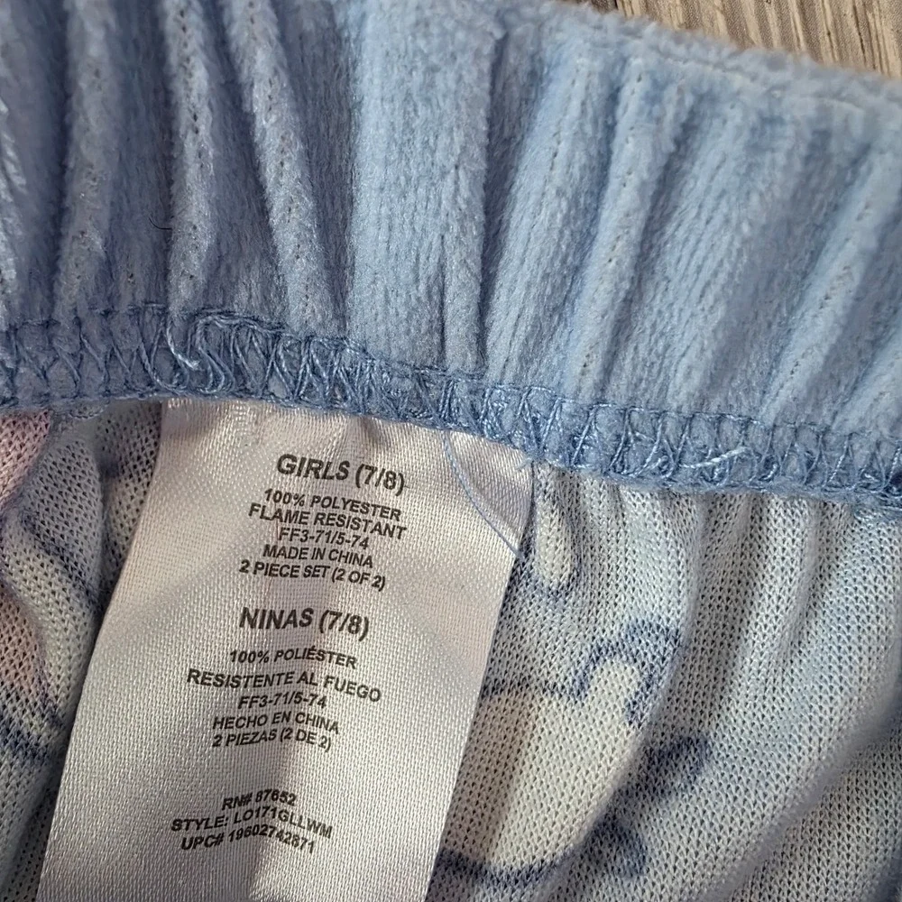 Disney Lilo & Stitch Girls‎ Blue Fleece Pajama Pants Size 7/8 LO171GLLWM